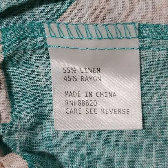 Rachel Zoe Womens Linen Blend Off-the-Shoulder Cropped Blouse Green Beige Size S - Picture 7 of 11